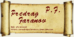 Predrag Faranov vizit kartica